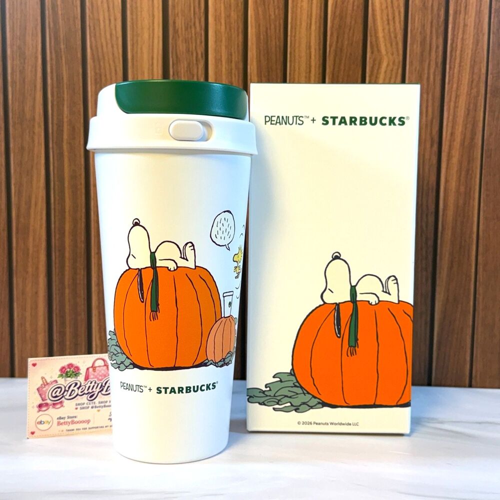 Starbucks Peanuts SNOOPY Great Pumpkin Stainless Steel Tumbler 16oz NEW WITH BOX